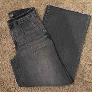 Kut From the Kloth Meg Utility Wide Leg Gray Denim Size 4